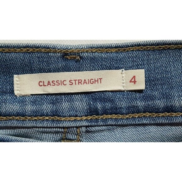 Levi's 525 Womens Jeans Straight Leg Size 4 Distressed Mid Rise 29 X 31.5 - Picture 6 of 8